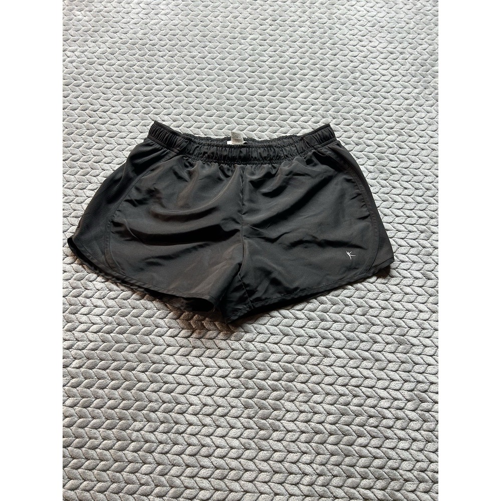 Danskin Now Womens M 8-10 Black Athletic Running Shorts Lined Drawstring Active